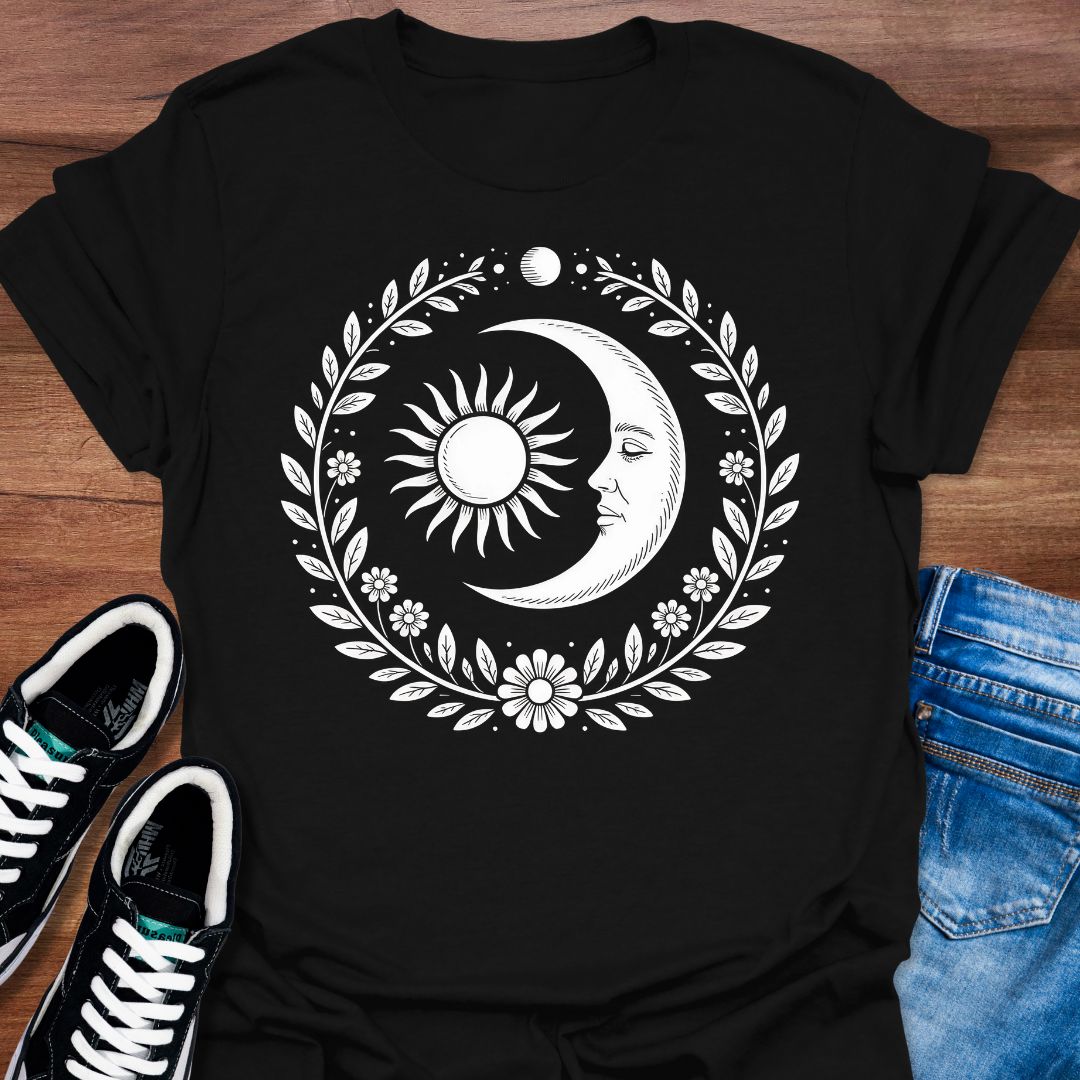 Boho Sun & Moon Wreath T-Shirt