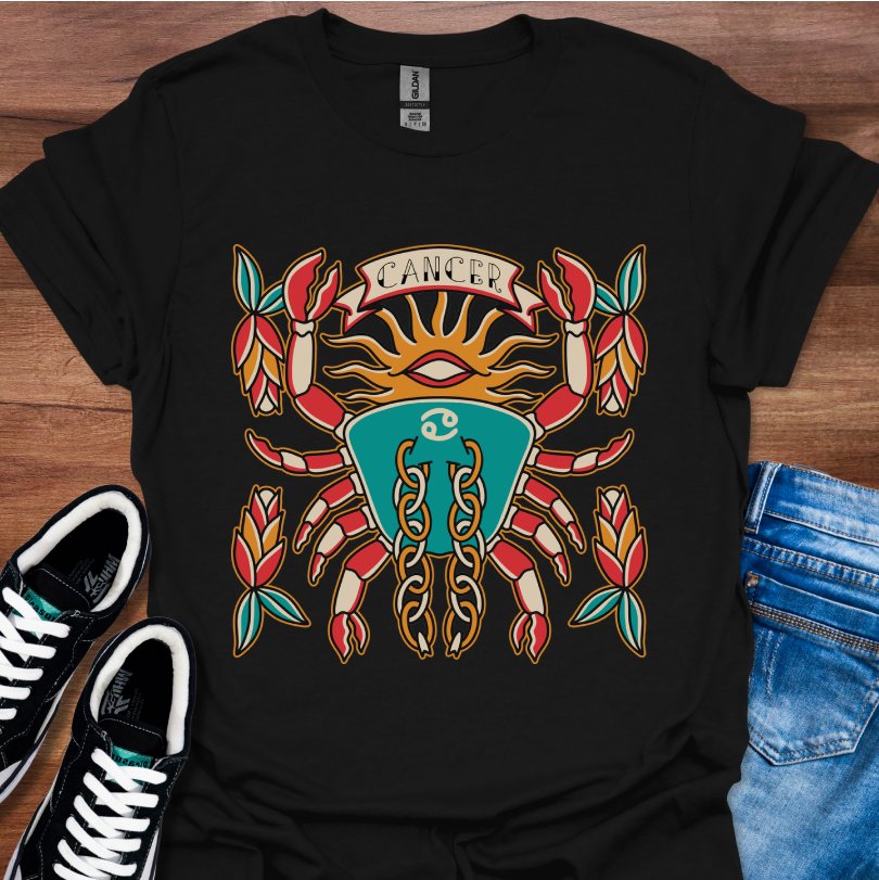 Cancer Tattoo Style T-Shirt
