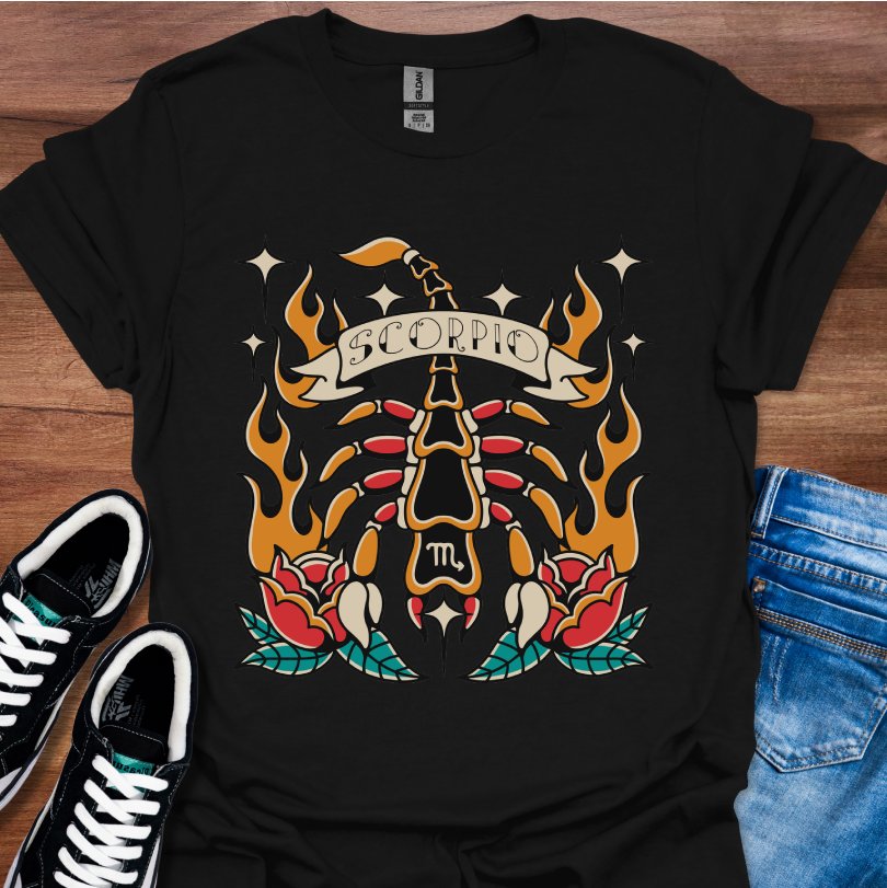 Scorpio Tattoo Style T-Shirt