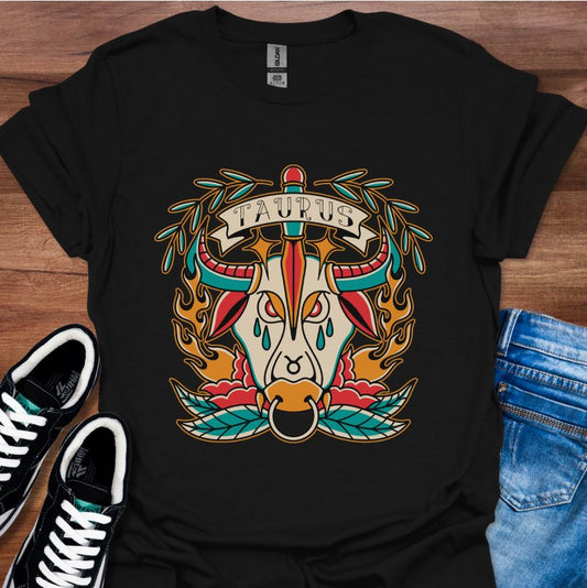 Taurus Tattoo Style T-Shirt