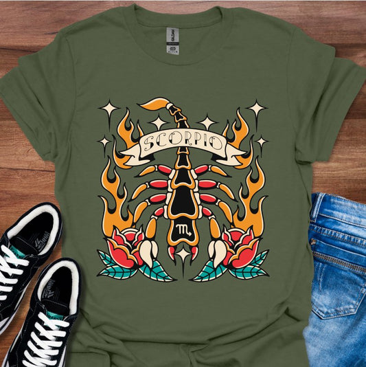 Scorpio Tattoo Style T-Shirt