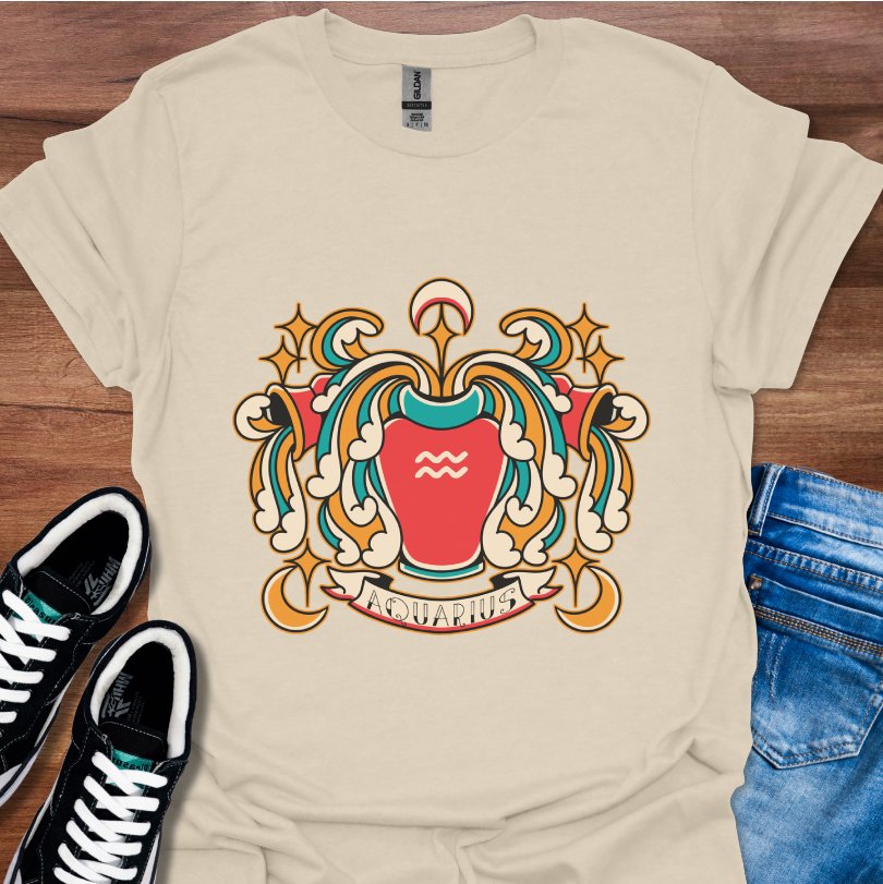 Aquarius Tattoo Style T-Shirt