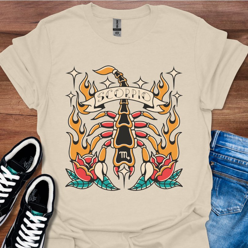 Scorpio Tattoo Style T-Shirt