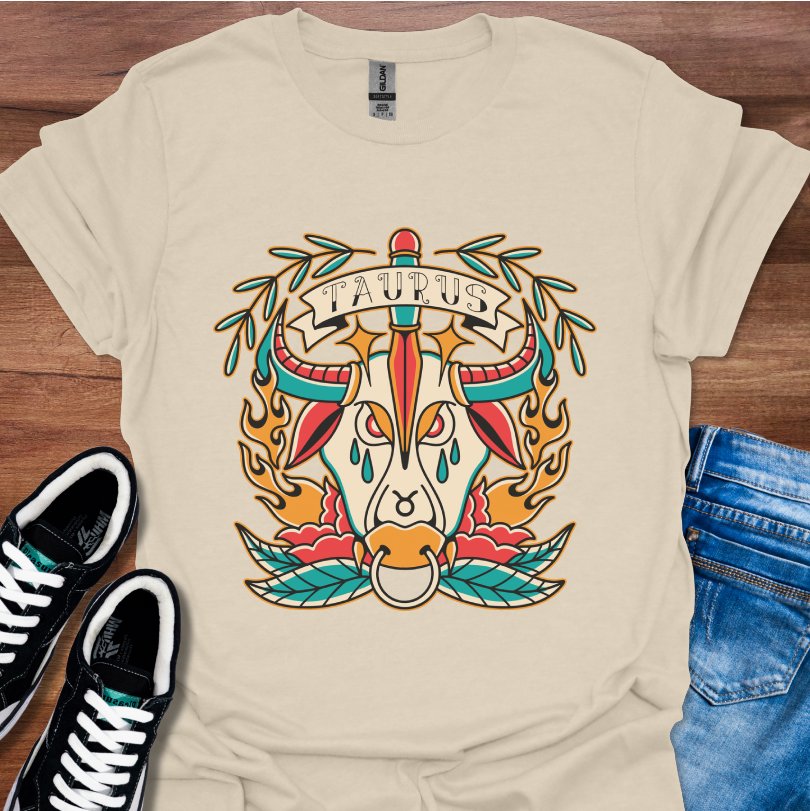 Taurus Tattoo Style T-Shirt