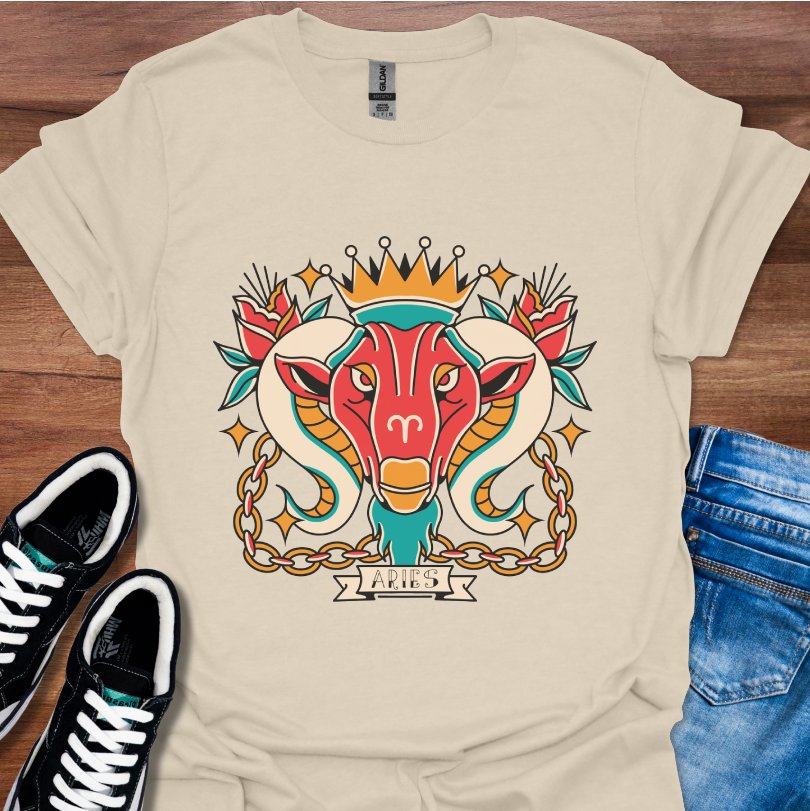 Aries Tattoo Style T-Shirt