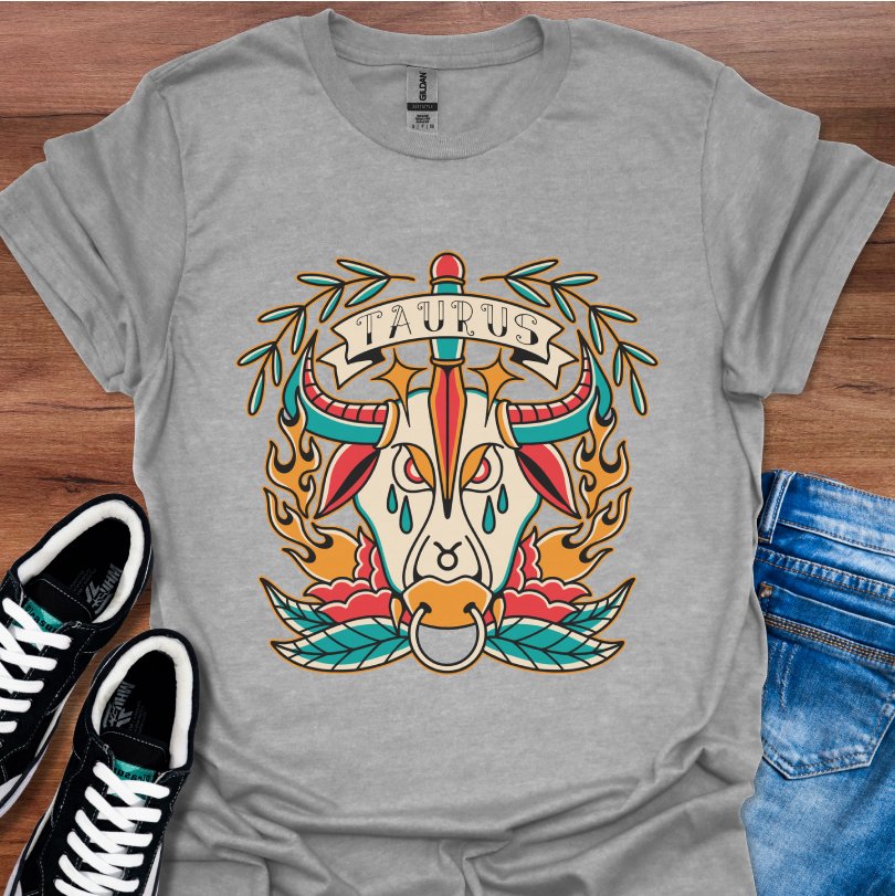 Taurus Tattoo Style T-Shirt
