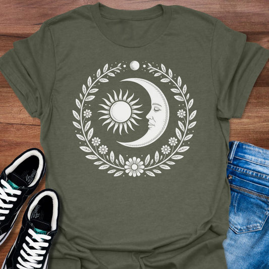 Boho Sun & Moon Wreath T-Shirt