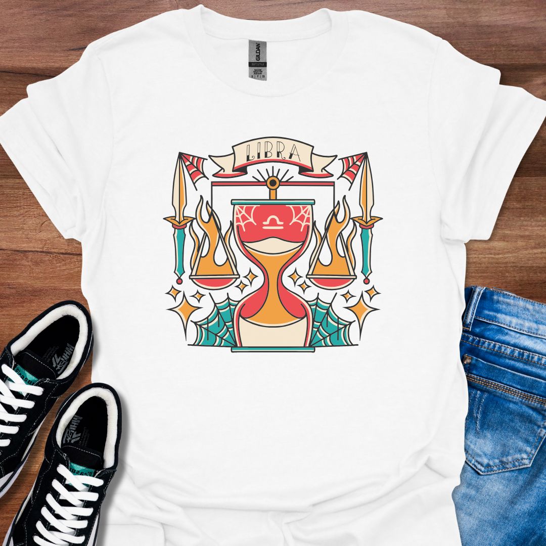 Libra Tattoo Style T-Shirt