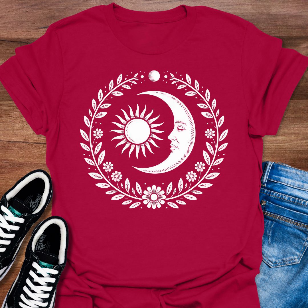 Boho Sun & Moon Wreath T-Shirt