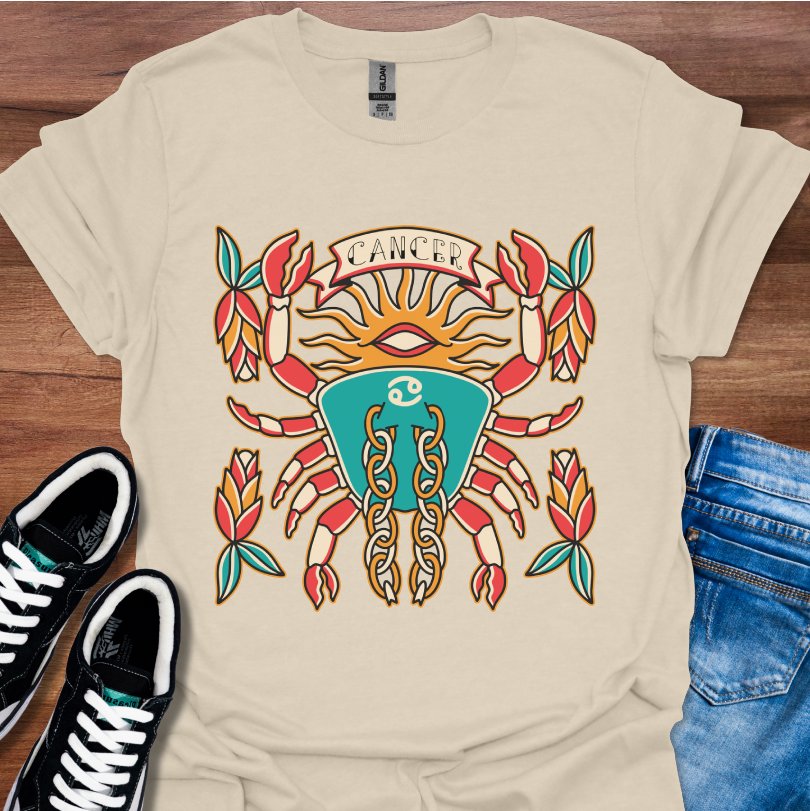 Cancer Tattoo Style T-Shirt